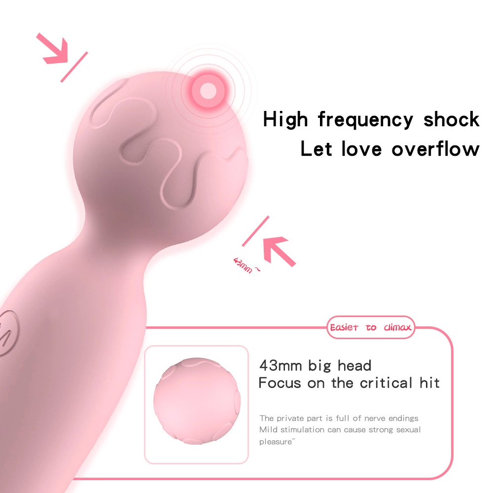 Adult AV Massage Stick Full Silicone Super Shock Massage Stick AV Wand Sex Toy for Man Vibrator